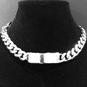 Tag And Chain Collar Necklace
